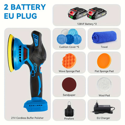 21V Buffer Polisher, 150mm Sand Disc Buffer Polisher for Car Detailing, with Polish And Wax Function, 5000RPM, Electric Polishing Tool for Car And Furniture, Home Bathroom Wall Cleaning, Suitable for Yofidra Batteries