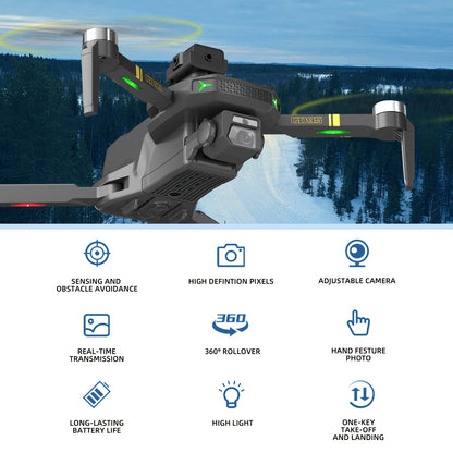 GD95 Quadcopter Drone, Foldable Drone, Drone with 480P Camera, with Gesture Selfie/altitude Hold/one-button Start/with Optical Flow Hovering Function, A Gift for Lovers/family/friends