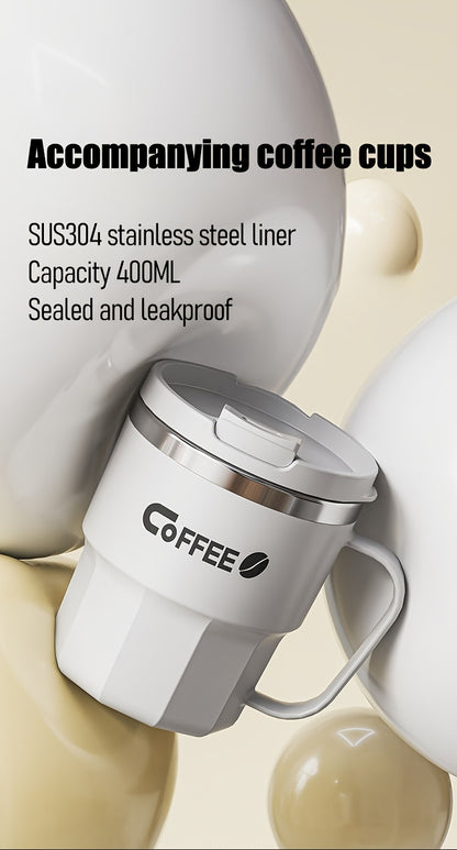 Valentine's Day 304 Stainless Steel Insulated Travel Mug with Seal, Portable Flip Top, Shatterproof and BPA-Free for Office, Home & Dorm - Food-Grade, Leakproof Thermal Coffee Cup with One-Click Open Lid for Men & Women, 14+