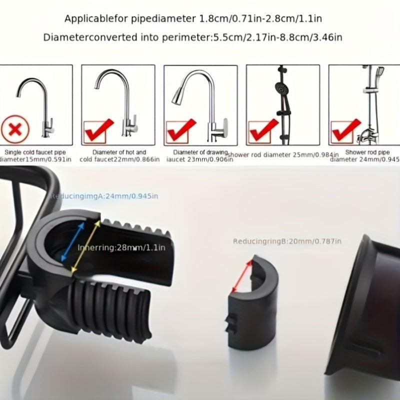 2pcs Aluminum Shower Caddy - Sturdy &amp; Easy to Install with Hooks, Suitable for Shampoo, Body Wash, Sponge Brush - Modern Style, Rust-Resistant Material, Bathroom Accessory