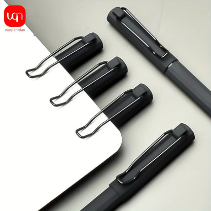 2/5pcs innovative black neutral pen with 0.7mm tip elastic clip design for smooth writing, good feel, clear handwriting, note-taking pen for daily use, everyday tasks, and drawing. Back to season