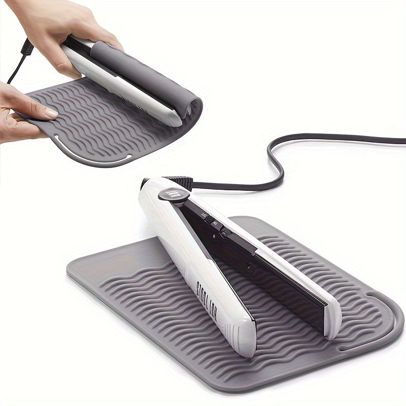 Almofada isolante profissional em silicone, antiderrapante, para ferramentas de modelação de cabelo quentes, acessório prático e portátil para arrumação.