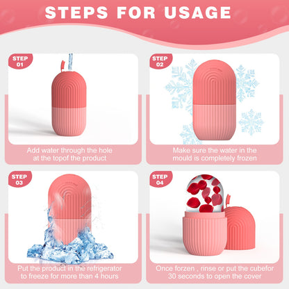 1pc Ice Roller for Face - Fragrance-Free, Battery-Free Skincare Tool for Glowing Light Beige- Ideal for Daily Facial Care & Massage