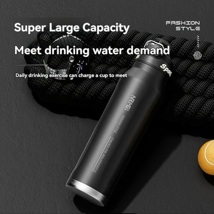 NRMEI Stainless Steel Water Bottle - 12-Hour Heat Retention, 24-Hour Cold Retention, Leak-Proof & BPA-Free with Portable Handle and Dual Drinking Cups, Perfect for Outdoor Cycling, Camping, Hiking, Valentine's Day, Mother's D