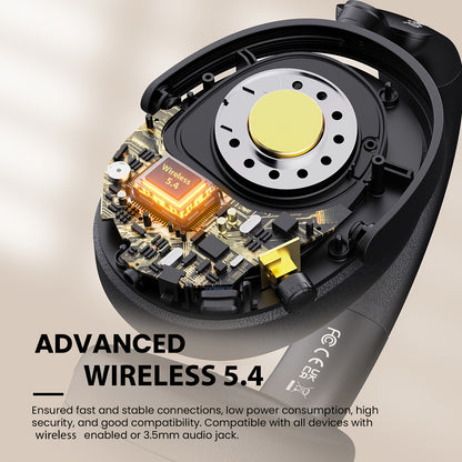 SuperEQ A200 Wireless Wireless 5.4 Headphones Hybrid Active Noise Canceling Over Ear Headset Hi-Res Audio 6-Mic AI ENC 100hrs Playtime APP Control