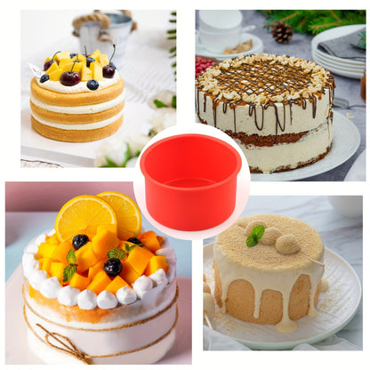 4pcs, Silicone Cake Pans, 10.16cm/15.24cm/20.32cm/25.4cm Baking Cake Molds, Baking Pan, Oven Accessories, Baking Tools, Kitchen Gadgets, Kitchen Accessories