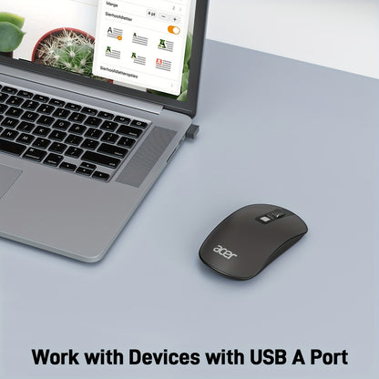 ACER Computer Mouse Wireless, 2.4G Slim USB Wireless Mice with USB Receiver, Laptop Mouse with 4 Buttons, Portable for Laptop, Desktop, PC, Wireless Mouse for Laptop, Ergonomic Mouse, Computer Mouse Wireless USB, Wireless Mou