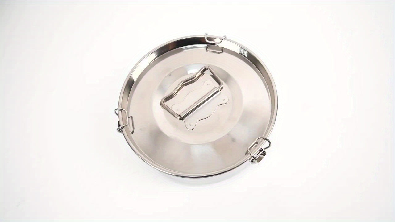 1.5QT Stainless Steel Flan Mold with Lid & Handle - Portable Round Baking Pan for Chocolate, Cupcakes, Pudding | Kitchen Essential