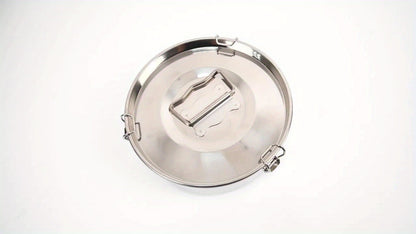 1.5QT Stainless Steel Flan Mold with Lid & Handle - Portable Round Baking Pan for Chocolate, Cupcakes, Pudding | Kitchen Essential