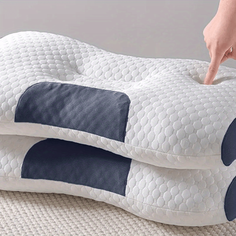 2pcs Ergonomic Adjustable Neck Pillows - Soft Shell with Modern Zipper Design, High-Quality Polyester Fill, Machine Washable, White - Ideal for Home &amp; Bedroom Decor, All-Season Comfort, Plush Pillow, Zippered Pillowcase, Slee