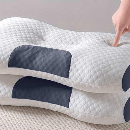 2pcs Ergonomic Adjustable Neck Pillows - Soft Shell with Modern Zipper Design, High-Quality Polyester Fill, Machine Washable, White - Ideal for Home &amp; Bedroom Decor, All-Season Comfort, Plush Pillow, Zippered Pillowcase, Slee