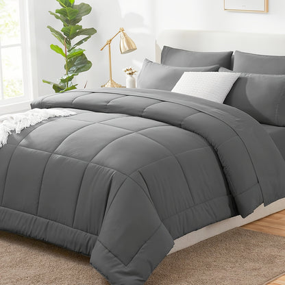 Cozy French-Style Plaid Quilted Comforter - Soft, Warm & Machine Washable for All Seasons