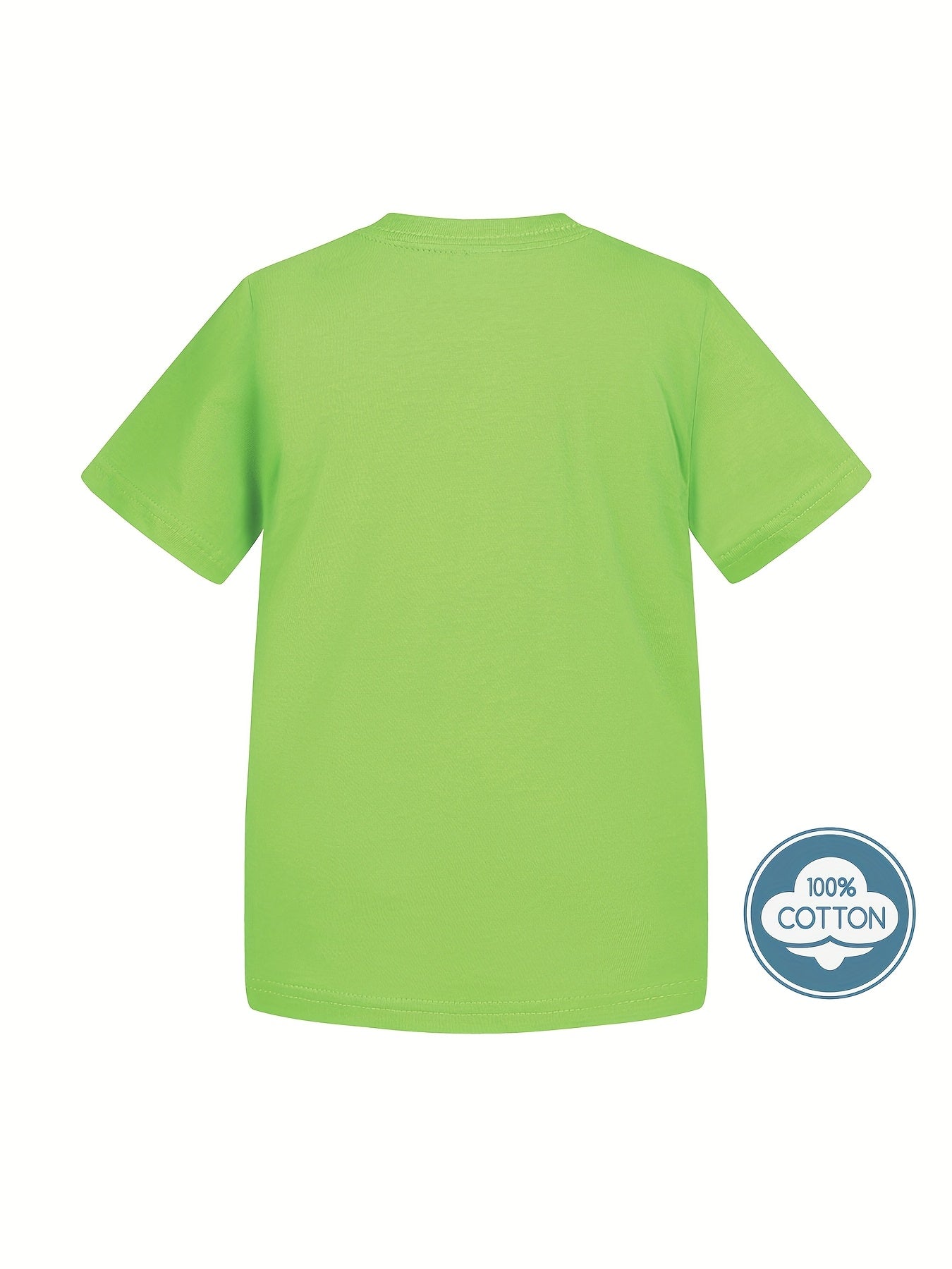 T-shirt infantil de cor sólida, blusa casual de manga curta, t-shirt infantil para o verão.