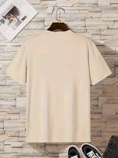 T-shirt de gola redonda para homem com estampado de dinheiro e mãos em estilo cartoon, t-shirt casual e confortável para o verão, ideal para usar no dia a dia em resorts e férias.