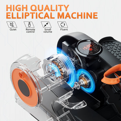 Actflame Under Desk Elliptical Machine, Electric Seated Pedal Exerciser for Seniors Fully Assembled,  Stepper Sitting Leg Exerciser with Remoter, 12 Level Speed Forward & Reverse Direction, Manual & Auto Mode for Home Office,