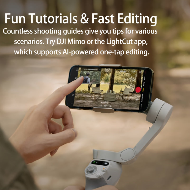 DJI Osmo Mobile SE OM Estabilizador de Gimbal Portátil, dobrável e inteligente para selfies com telemóvel, com função de seguimento de câmara e estabilização de imagem, compatível com vários dispositivos.