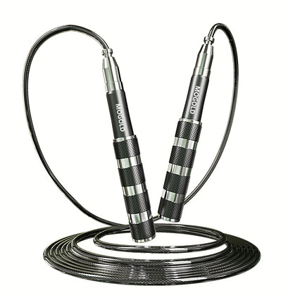 Adjustable Weighted Jump Rope for Fitness - Uncharged, Durable Metal with Secure Locking Mechanism, Ideal for Men & Women, Black/Yellow, Fitness Accessory|Sleek Metallic Finish|Secure Locking Mechanism, Jump Rope for Fitness
