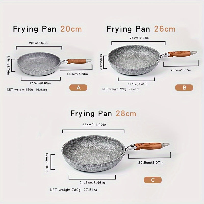 1pc Flat Bottom Frying Pan, Non-Stick Frying Pan, Household Cookware, Suitable for All Stovetops, Easy to Clean, Ideal for Home Kitchen Use