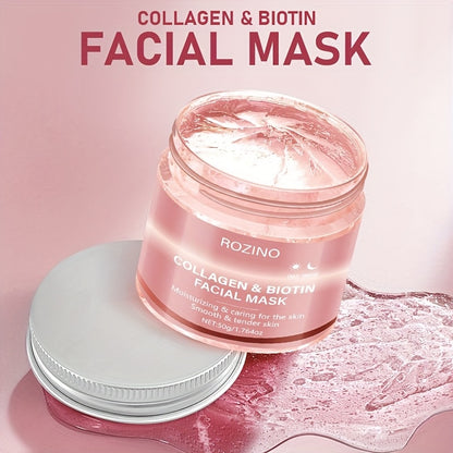 Collagen biotin day and night facial mask contains rich collagen essence, protects Light Beige, moisturizes and smoothes, injects source moisture, vitality and radiance into Light Beige