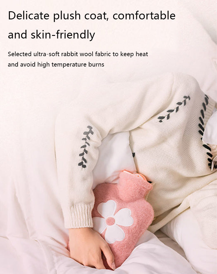 1pc Hot Water Bag With Soft Cover, 17.63oz/35.27oz, Hot Water Bottle For Bed, Shoulder Pain And Hand Feet Warmer, Menstrual Cramps