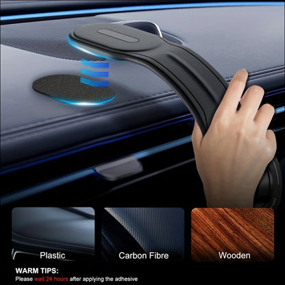 1pc FlexiMounts Magnetic Car Phone Holder, Detachable & Bendable Aluminum Arm, Silicone Dashboard Mount, Compatible with Most Vehicles