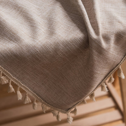 1pc Rustic Tassel Tablecloth - Stain Resistant, Washable, and Perfect for Picnics, Camping, Weddings, Birthday Parties, Thanksgiving, Restaurants, and Buffet - Home Kitchen Decor