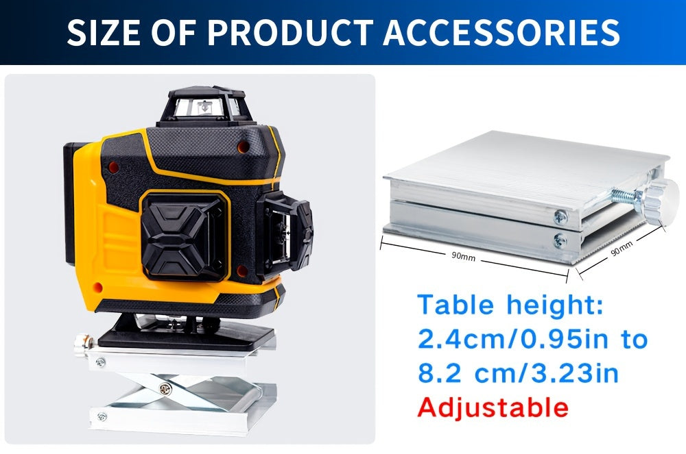 Honminda 16-Line 360° Self-Leveling Laser Level with Green Beam, 4x360° Vertical/Horizontal Cross Lines, Rechargeable Battery & Remote Control, Lifting Base & Tripod Included for Construction, Photography, Videography, Vide