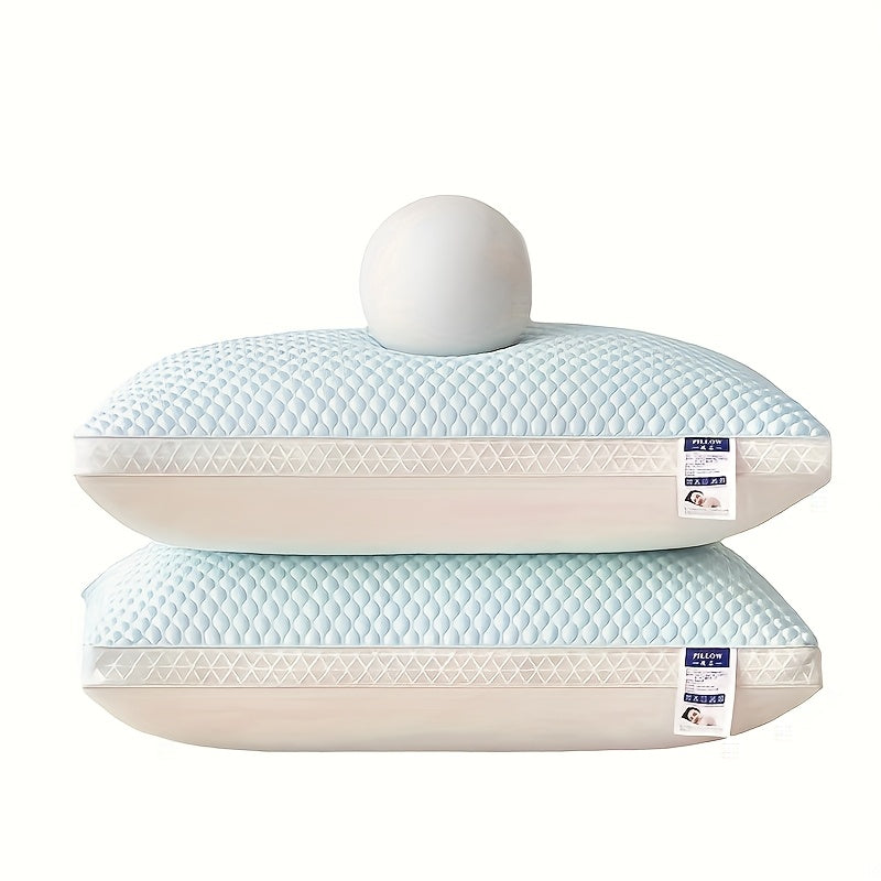 2pcs Cooling Breathable Cold Doudu Ice Pillows for Neck Support - Ergonomic Design, 100% Polyester, All-Season Use, Hand Wash Only, Home &amp; Hotel Bedding Essentials, Neck Pillow for Sleeping, Sleek Pillow Design, Polyester Fil