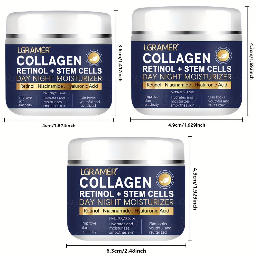 [Customer Favorite] LGRAMER Retinol & Collagen Day & Night Cream - 60g | Hydrating, Firming & Smoothing for Radiant Skin | Non-Greasy, Gentle on All Skin Types |