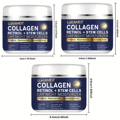 [Customer Favorite] LGRAMER Retinol & Collagen Day & Night Cream - 60g | Hydrating, Firming & Smoothing for Radiant Skin | Non-Greasy, Gentle on All Skin Types |