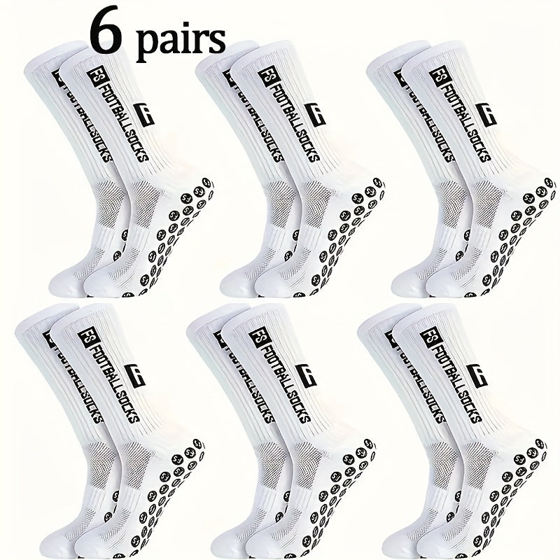 2/6/10/20 Pairs Men'S Thickened Moisture-Wicking Breathable Soccer &amp; Basketball Training Socks - Non-Slip Grip, Cushioned Arch &amp; Heel Support, Sweat-Resistant, Soft Elastic Athletic Socks For Outdoor Sports, Gym, Football Mat