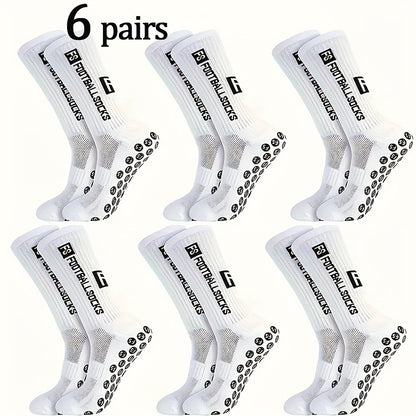 2/6/10/20 Pairs Men'S Thickened Moisture-Wicking Breathable Soccer &amp; Basketball Training Socks - Non-Slip Grip, Cushioned Arch &amp; Heel Support, Sweat-Resistant, Soft Elastic Athletic Socks For Outdoor Sports, Gym, Football Mat