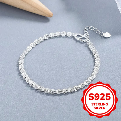 925 Sterling Silver Phoenix Tail Bracelet Female Simple Minimalist Bracelet Jewelry Silver Color