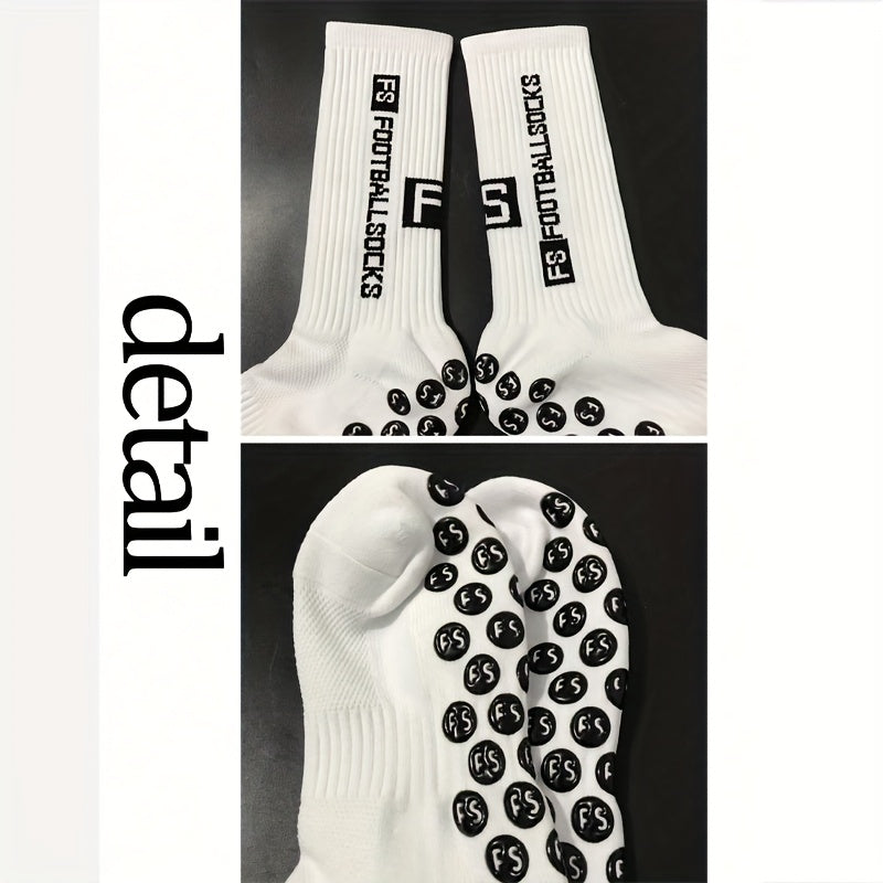 2/6/10/20 Pairs Men'S Thickened Moisture-Wicking Breathable Soccer &amp; Basketball Training Socks - Non-Slip Grip, Cushioned Arch &amp; Heel Support, Sweat-Resistant, Soft Elastic Athletic Socks For Outdoor Sports, Gym, Football Mat