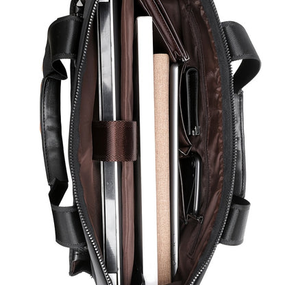Unisex double shoulder strap design square bag Crossbady bag travel texture Oxford fabric casual crossbody bag multi compartment large capacity anti-theft shoulder bag workplace commuting briefcase