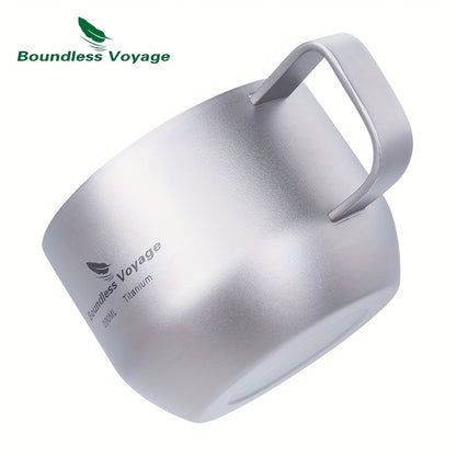 Boundless Voyage 200ml Titanium Double Wall Mug – Ultralight, Durable, Portable Coffee Cup with Handle for Travel, Camping & Outdoor Adventures, Travel Coffee Mug | Modern Minimalist Mug | Titanium Construction, Coffee Trav