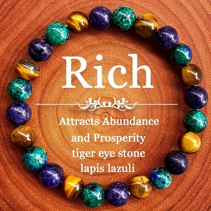 4pcs FUTTMI Natural Stone Elastic Bracelets for Women - Bohemian Style, Protection & Luck Charms, Handmade Stretch Beaded Jewelry with Tiger Eye, Obsidian, Amethyst & Smoked Quartz for Daily Wear & Gifts, Charm Beads for Brac