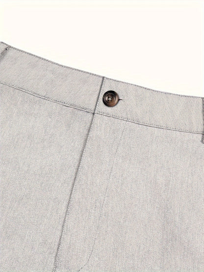 Classic Design Dress Pants, Men's Formal Solid Color Slightly Stretch Elegant Dress Pants For Spring Summer Business Banquet Dinner, Old Money Style