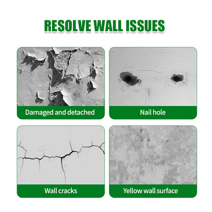 Waterproof Wall Repair Paste - Odorless, Paint-Free Putty with Scraper, Ideal for Indoor Decoration and Graffiti Repair, 100g Free Tool Included, Perfect Home Wall Restoration Product, Wall Repair Kit|Sleek White Container|Du