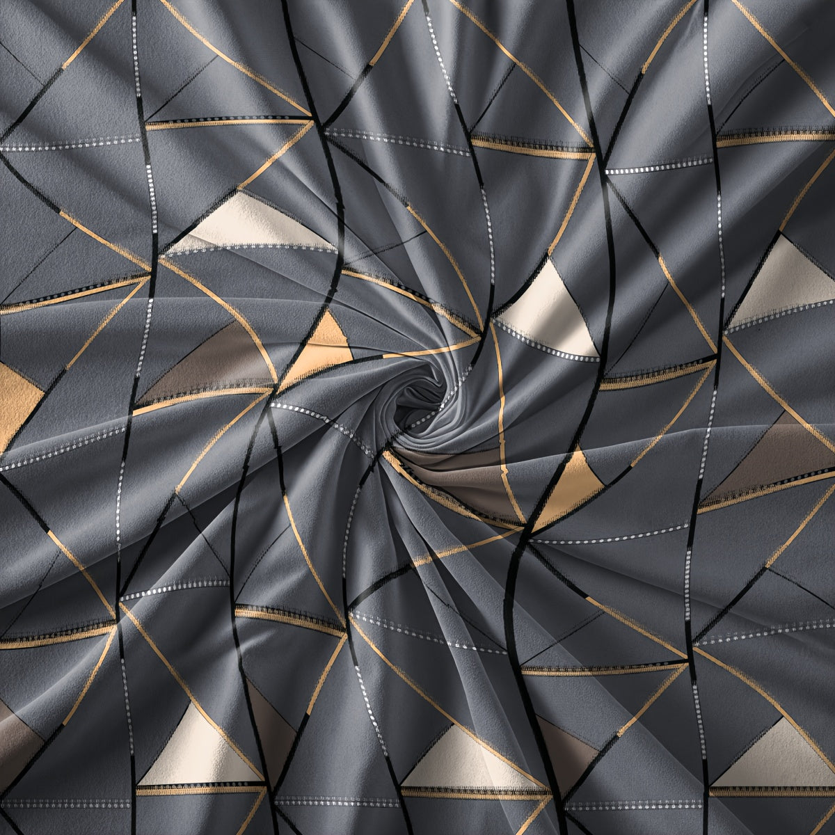 Conjunto de 3 peças, capa de edredão com estampado de triângulos dourados, macia, confortável e respirável, ideal para quarto, quarto de hóspedes ou dormitório de estudantes. Inclui 1 capa de edredão e 2 fronhas.