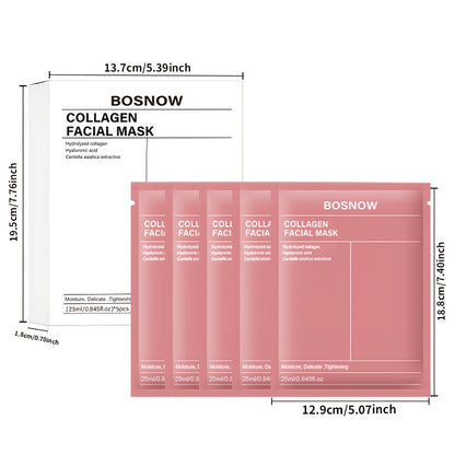 5pcs Instant lifting collagen white mask, moisturizing and moisturizing, keep the Light Beige hydrated and full, firm the Light Beige, make the Light Beige more firm and smooth, make the Light Beige look more beautiful and sh