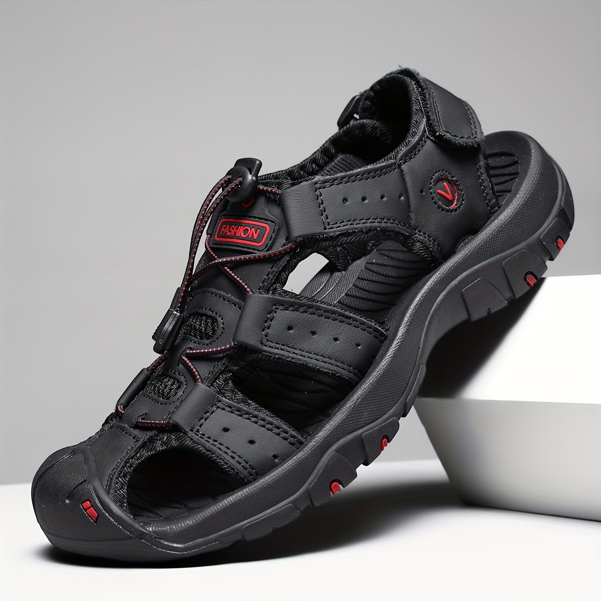 Men's Lightweight Quick-Dry Slip-Resistant Arch Sandals - Breathable PU Upper & Cushioned Insole, ic Closure Beach Shoes with Non-Slip Rubber Sole, Brown/Tan & Green Color Options for Outdoor, Travel, Driving, Swimming - Casu