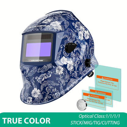 ARCCAPTAIN Auto-Darkening Welding Helmet with -Free Large View Welding Hood Mask, True Color Vision & Shade 1-4 Adjustment, CE, Compatible with Welding Machines (Professional Welder's Mask)