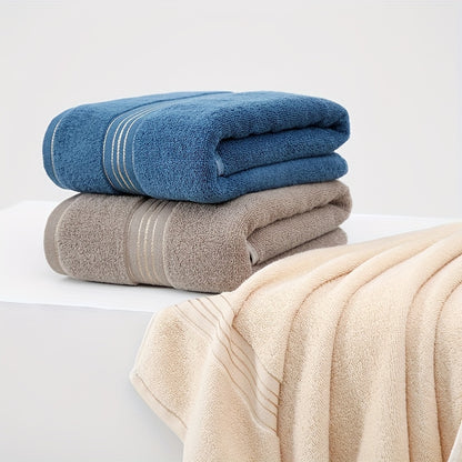 4-Piece Towel Set - Modern Striped Bath and Hand Towels, Super Soft Knit Fabric, Cotton 75% Polyester 25%, Space Theme, 385gsm - Ideal for Bathroom, Spa, Hotel, Outdoor Use