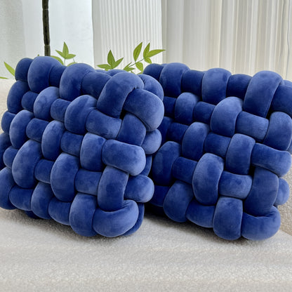 2pcs Knot Throw Pillow Soft Throw Pillow Home Decoration Cushion Square Office Knotted Plush Throw Pillow Cushion For Living Room Bedroom Sofa Couch Living Room Home Decor