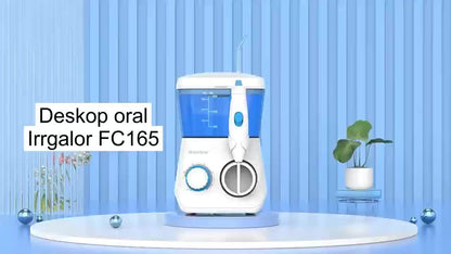 1pc Professional Electric Oral Irrigator with 10 Pressure Settings & 7 Interchangeable Tips - 600ml Water Flosser for Deep Cleaning Braces, Teeth, and Hard-to-Reach Areas - White & Blue Design for Home Use, Dental Irrigator