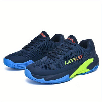 LEFUS Men's Light Cushioned -Skid Slip- Court Shoes - All-Season White & /Orange Tennis, Badminton, Pickleball Shoes with Arch, PU Upper & /Rubber Sole, Non-Slip Traction for Training, Sports, Casual Wear - Ideal for Indoor/