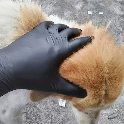 100pcs Black Nitrile Disposable Gloves, Suitable for Home Cleaning, Tattooing, Nail Care, Household, Salon Use, Waterproof Disposable Gloves, Left and Right Hand Universal