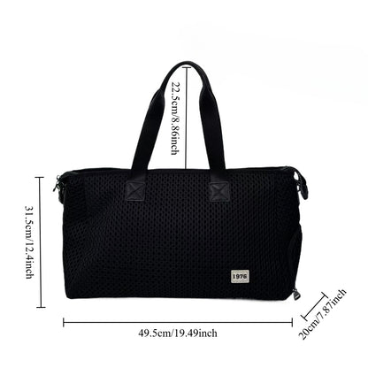 Women's Fashion Minimalist Tote Bag, Large Capacity Sports Gym Bag with Shoe Compartment - Style Splice City Bag, Zipper Closure and Sturdy Handle, Suitable for Business, Vacation, and Everyday Use, Personalised Sports Bag, G