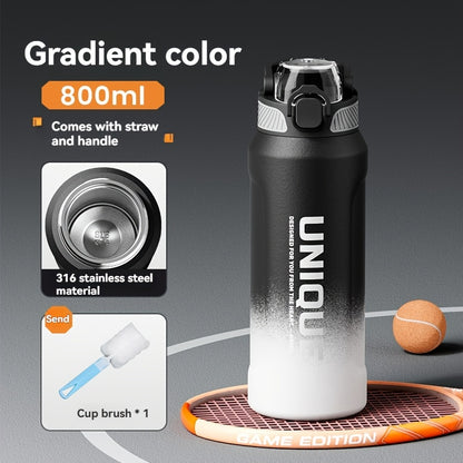 32oz Stainless Steel Pop-Up Water Bottle nRMEi - 316 Stainless steel, BPA-Free, 4-season hot/cold water retention, large capacity for outdoor activities, travel, daily use, insulated water bottle, Sleek M